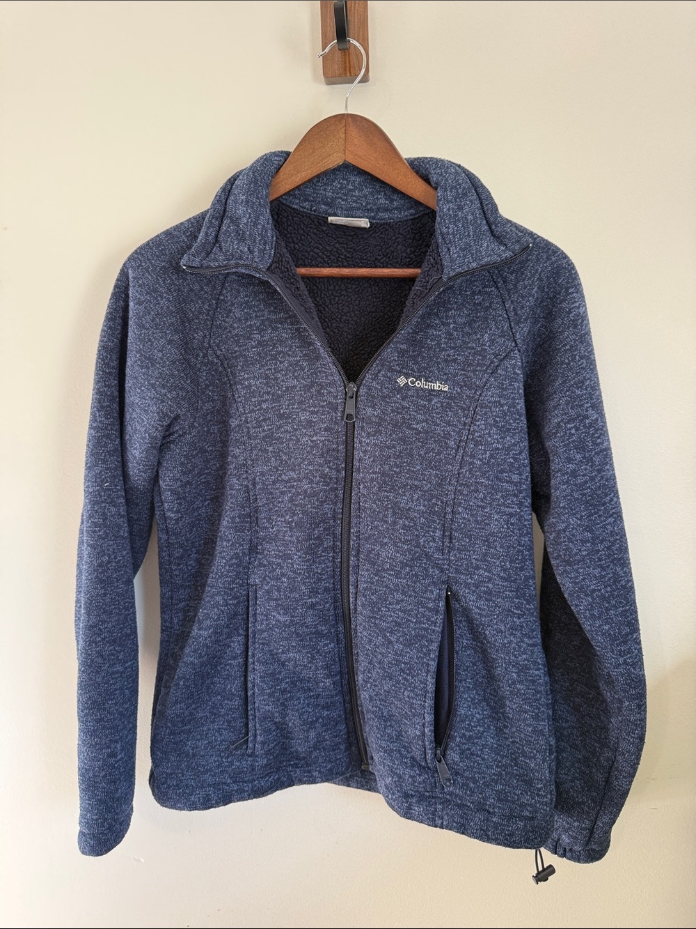 Columbia Navy Heather Full-Zip Fleece Jacket